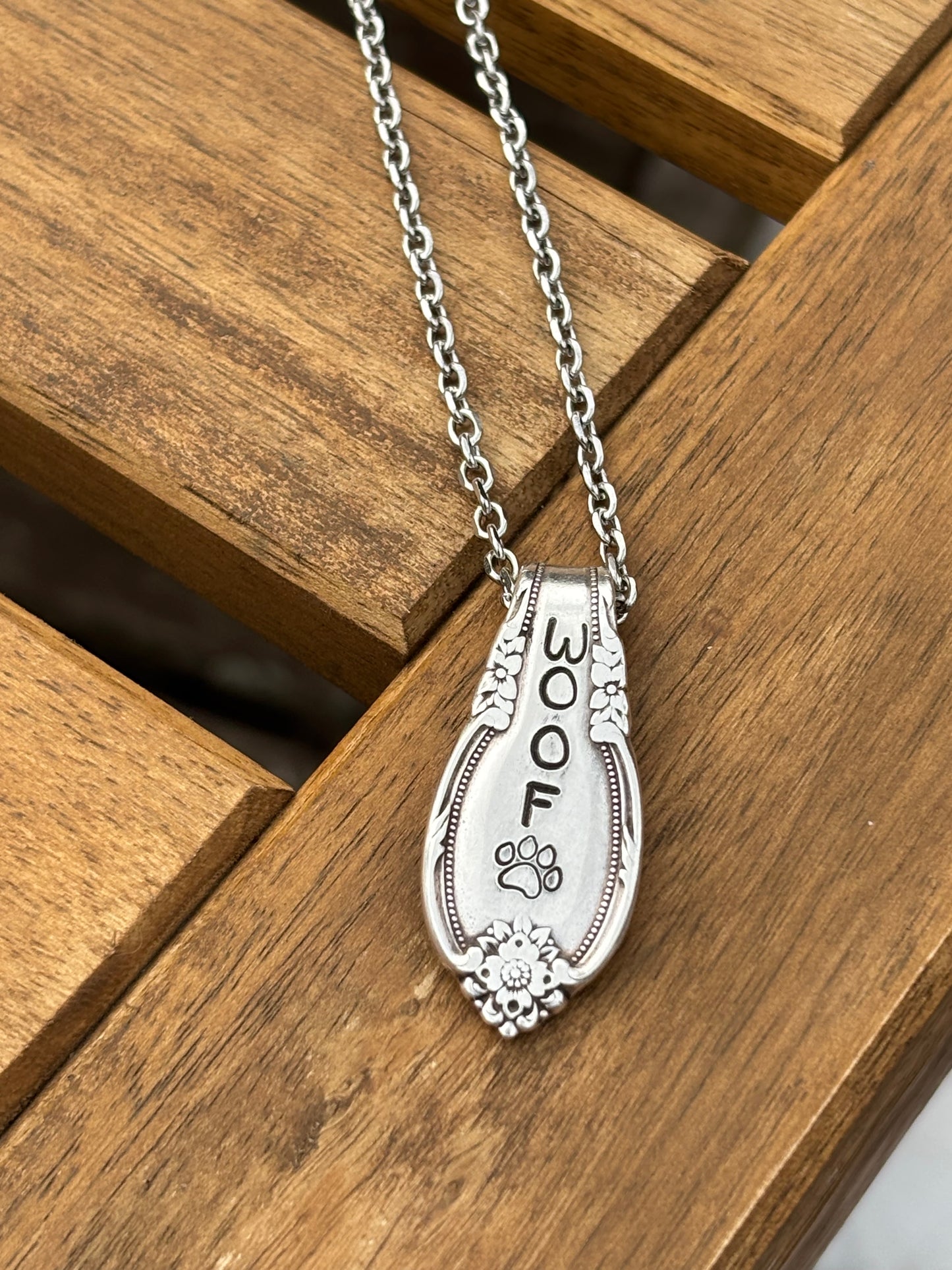 Up-Cycled Vintage Silverware Pendant For The Love of Dogs