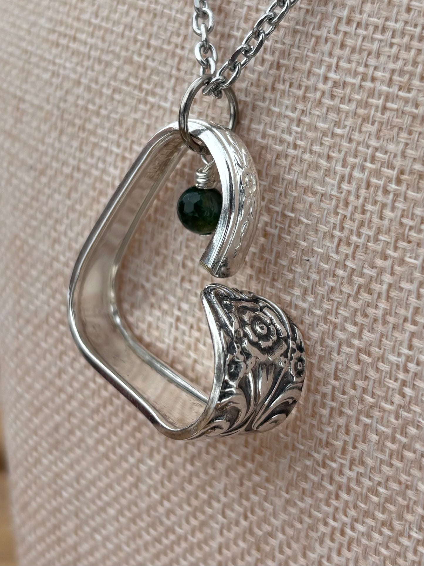 Up-Cycled Vintage Silverware Open Heart Pendant