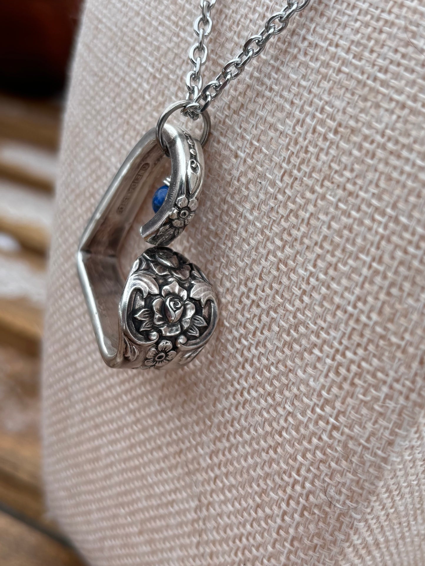 Up-Cycled Vintage Silverware Open Heart Pendant