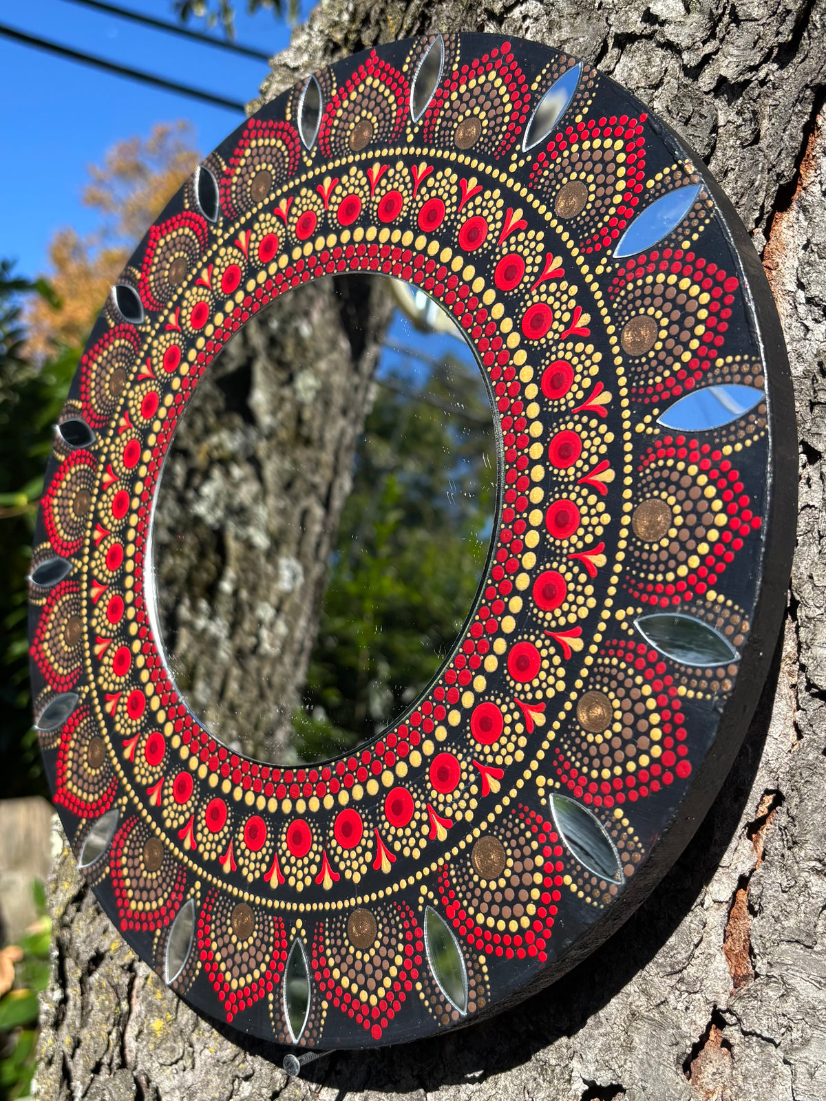Hand Painted Mandala Mirror