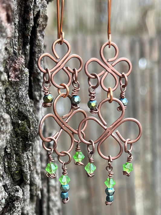 Copper Chandelier Earrings