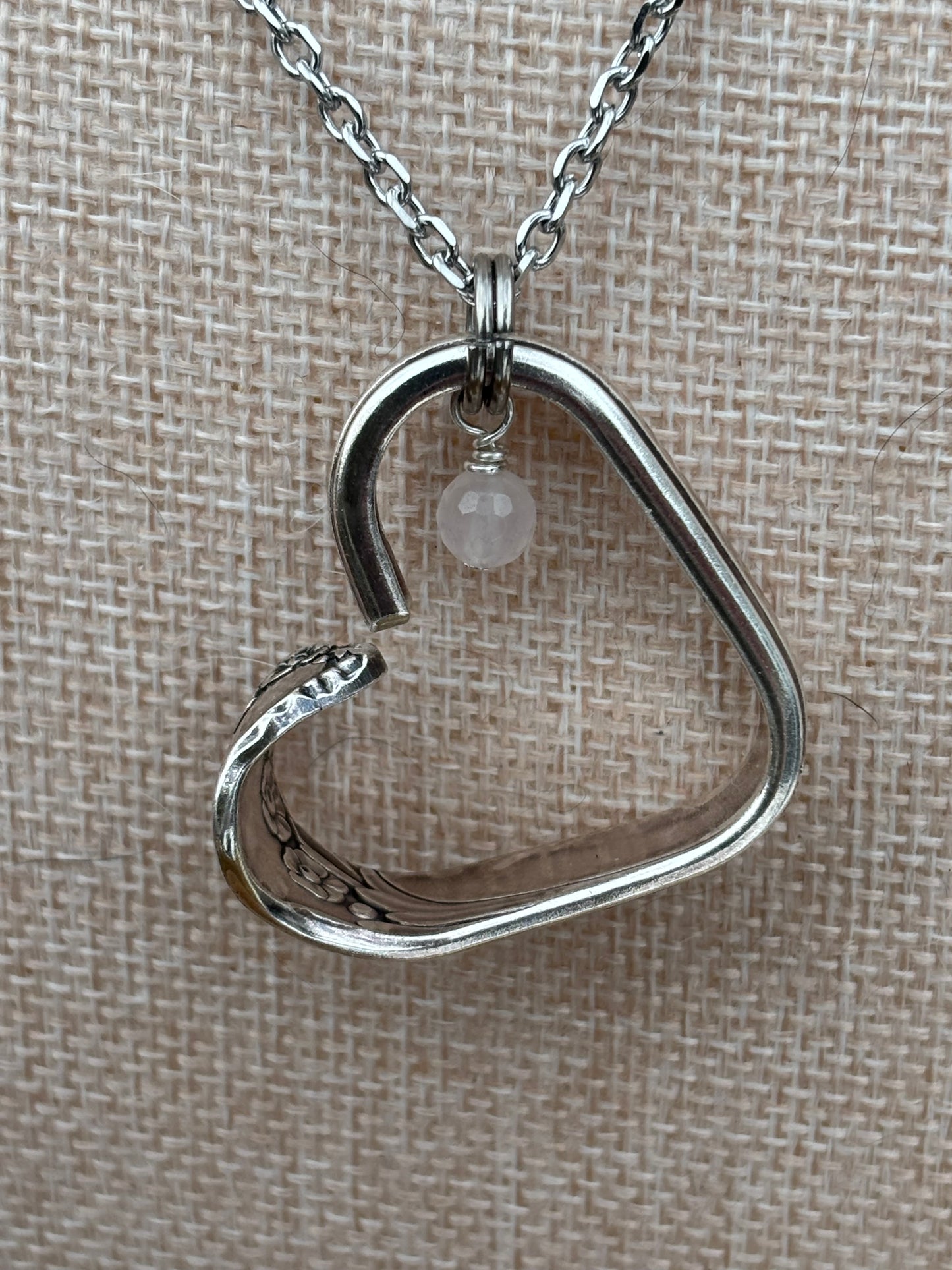 Up-Cycled Vintage Silverware Open Heart Pendant