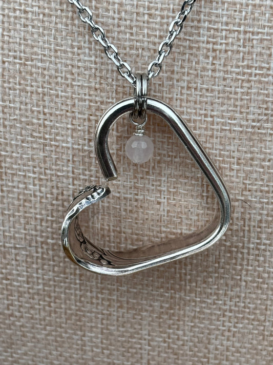 Up-Cycled Vintage Silverware Open Heart Pendant