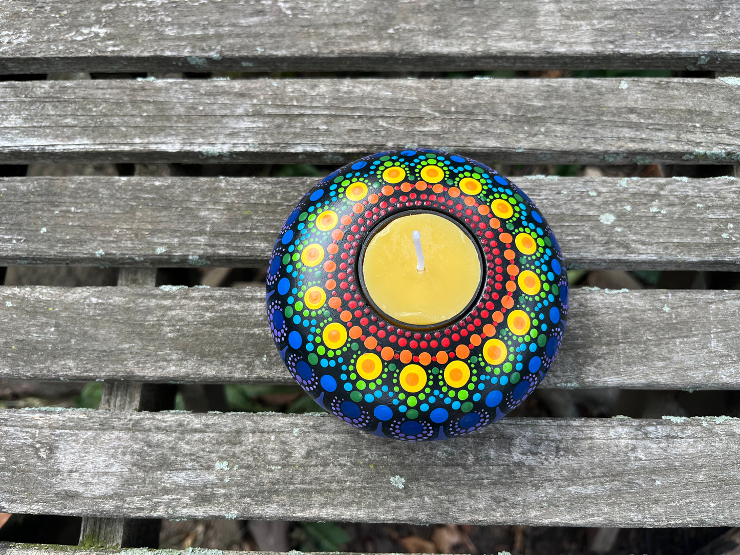 Concrete Mandala Tealight Tea Light Holder