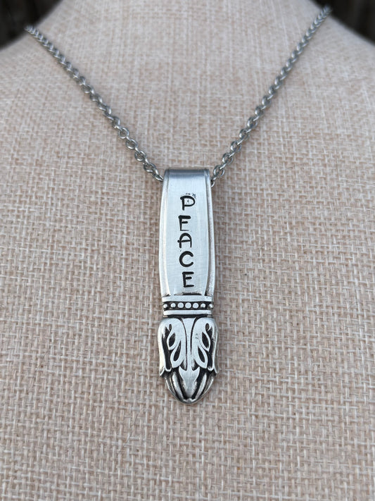 Up-Cycled Vintage Silverware Pendant Peace