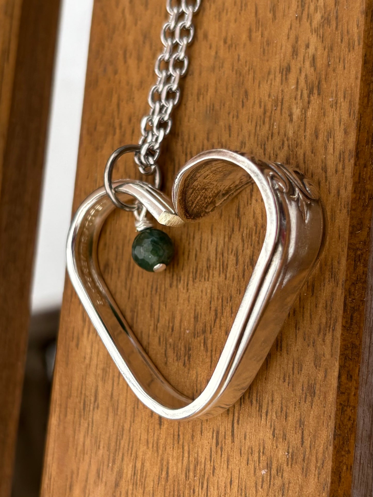 Up-Cycled Vintage Silverware Open Heart Pendant