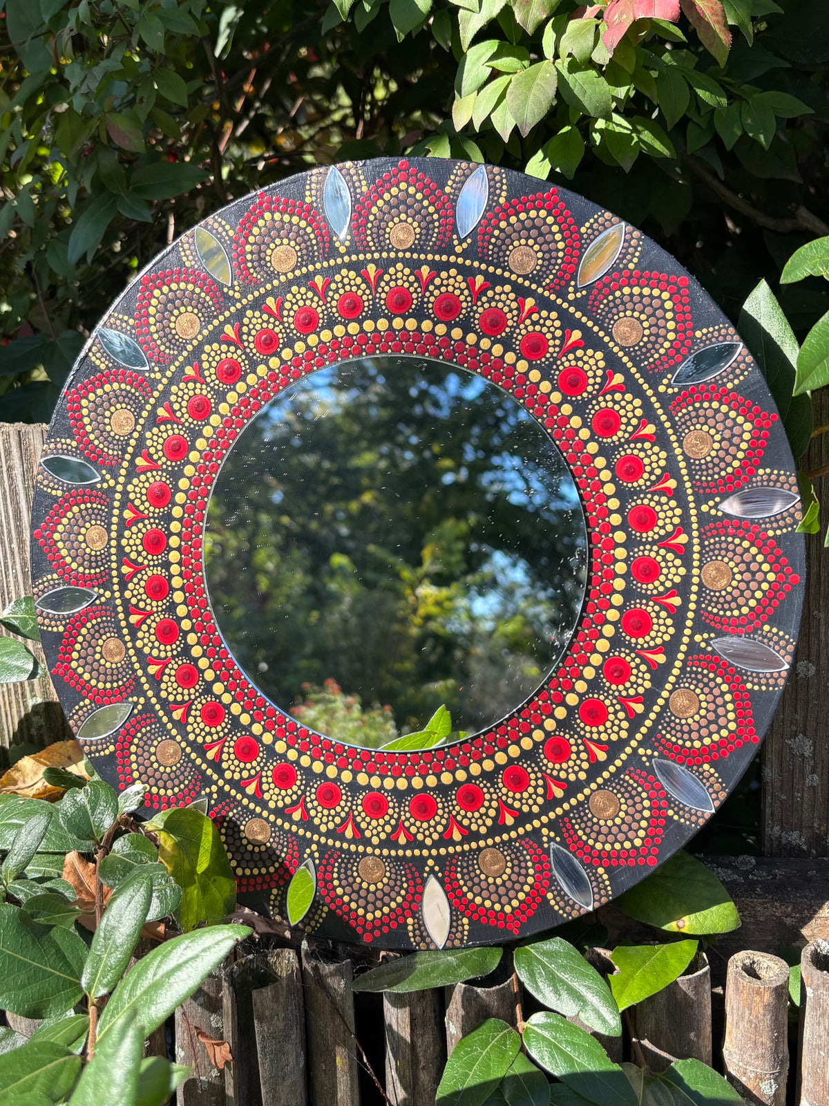 Hand Painted Mandala Mirror