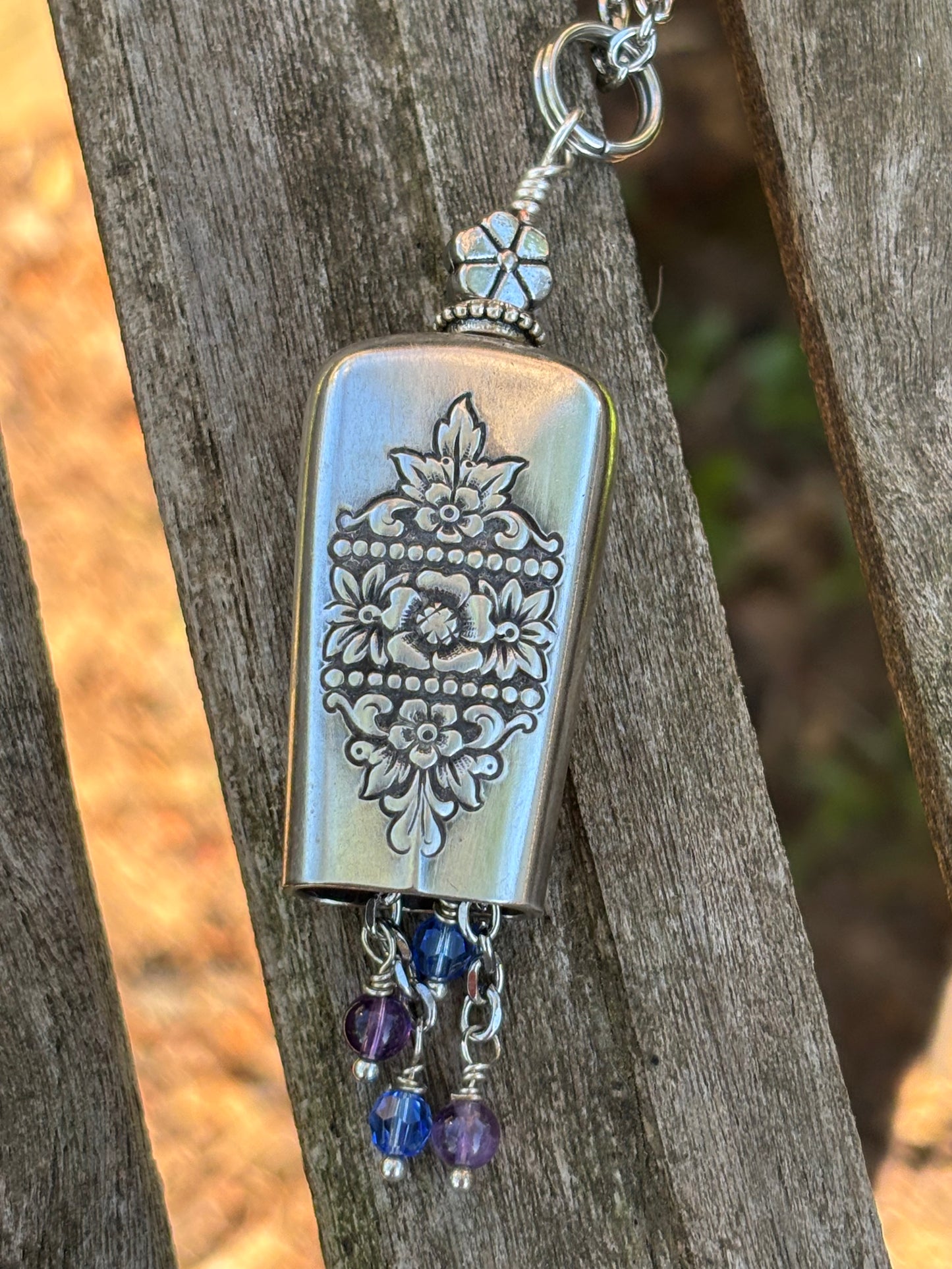 Up-Cycled Vintage Silverware Fairy/Angel Bell Pendant