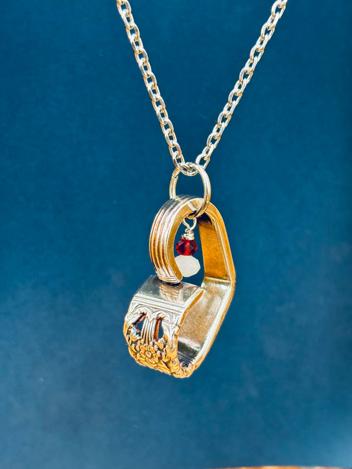 Up-Cycled Vintage Silverware Open Heart Pendant