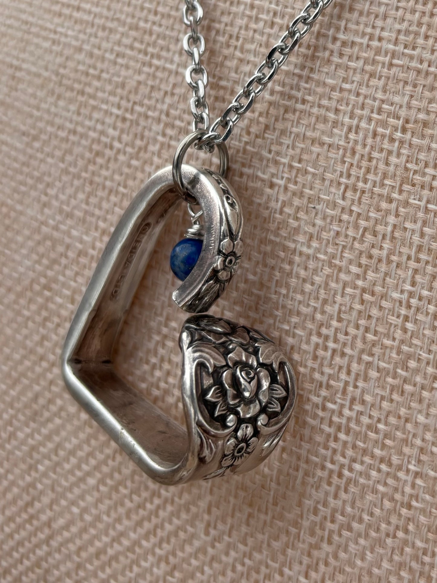 Up-Cycled Vintage Silverware Open Heart Pendant