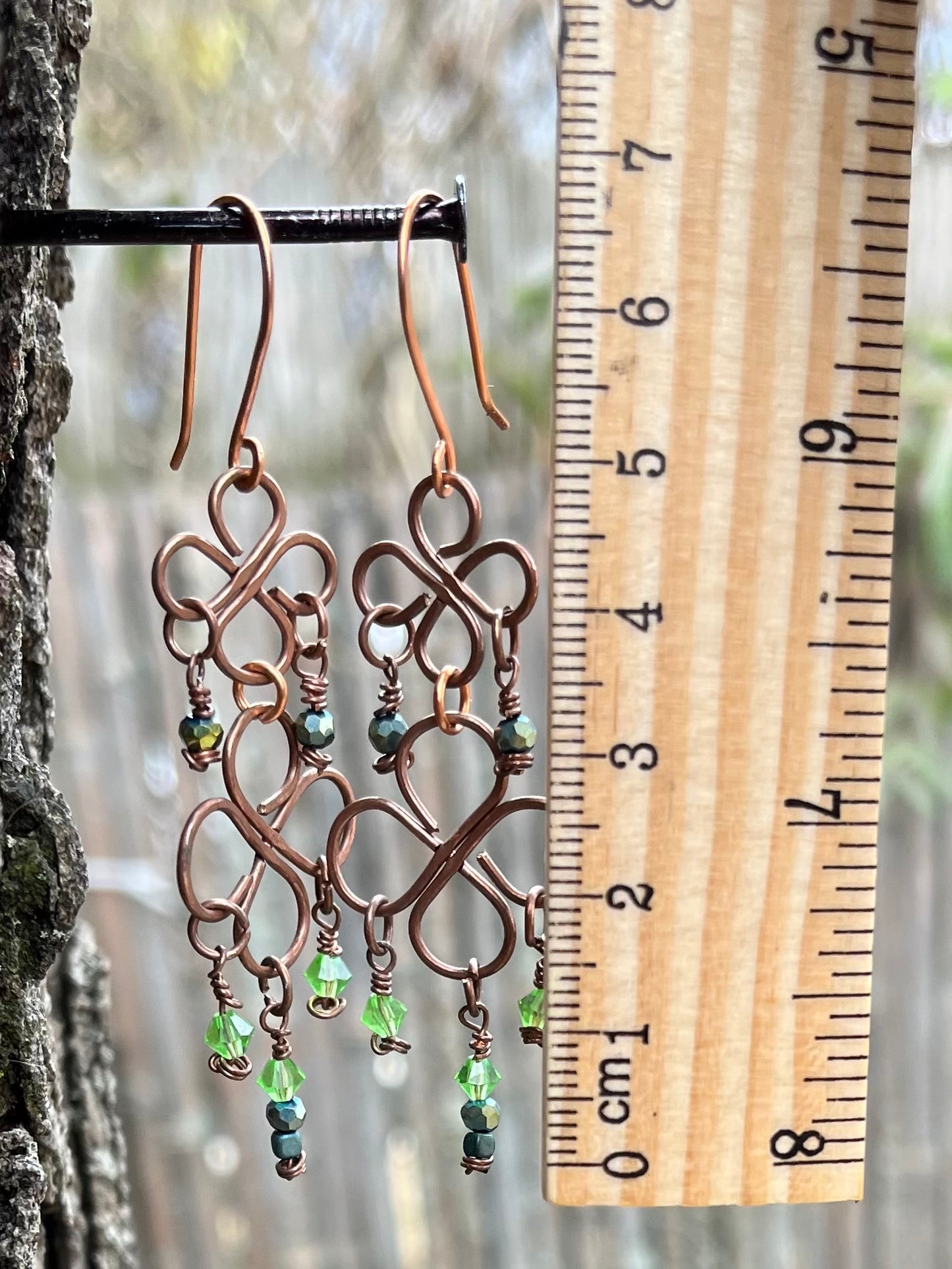 Copper Chandelier Earrings