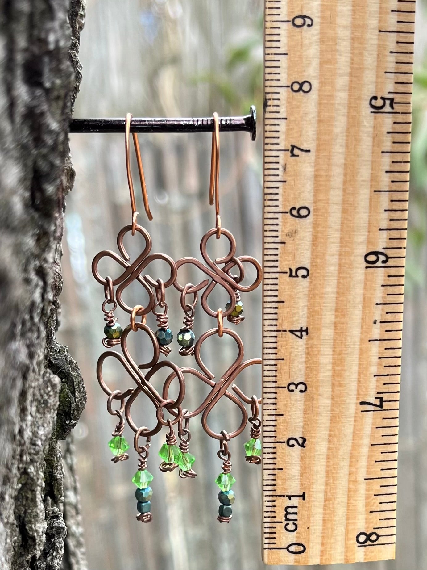 Copper Chandelier Earrings