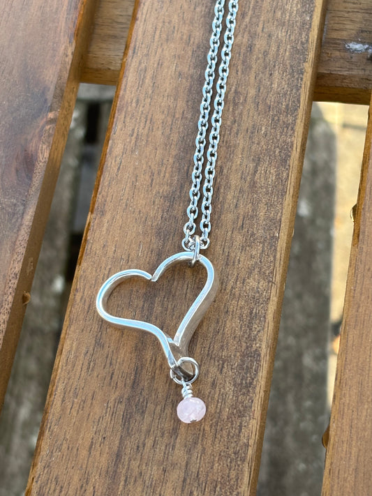 Up-Cycled Vintage Silverware Open Heart Pendant