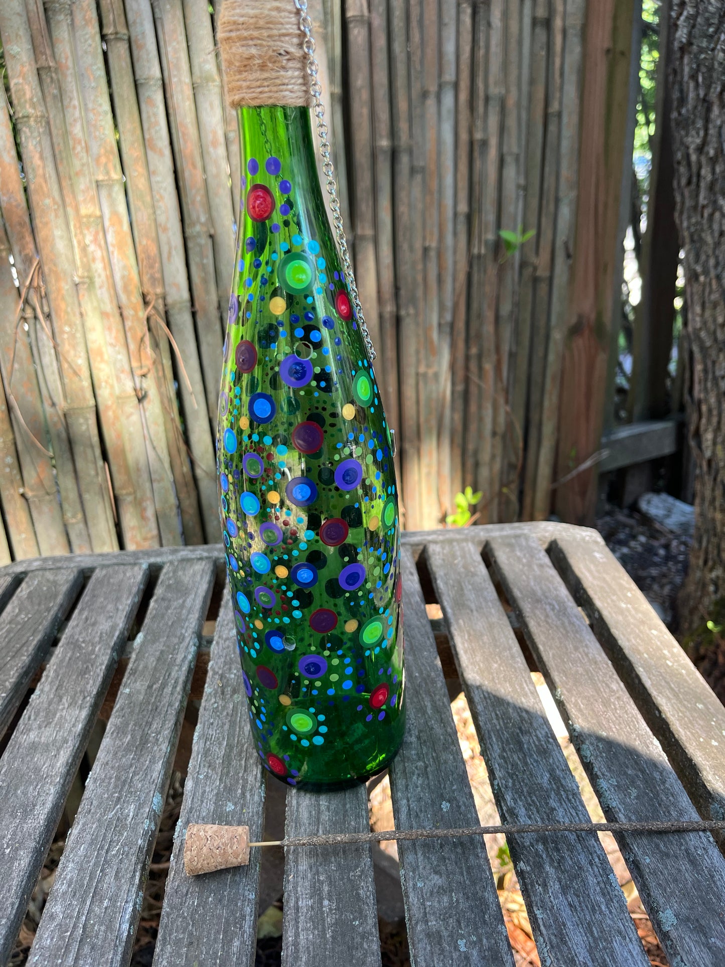 Re-Wined Up-Cycled Glass  Bottle Hanging Smoking Bottle Incense Burner