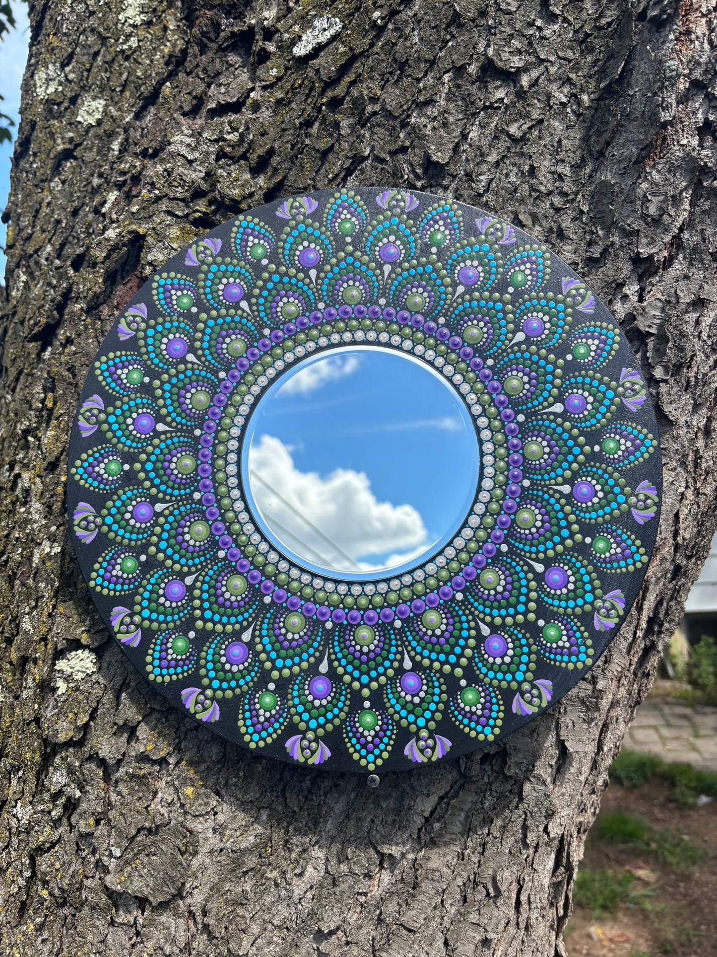 Hand Painted Mandala Mirror