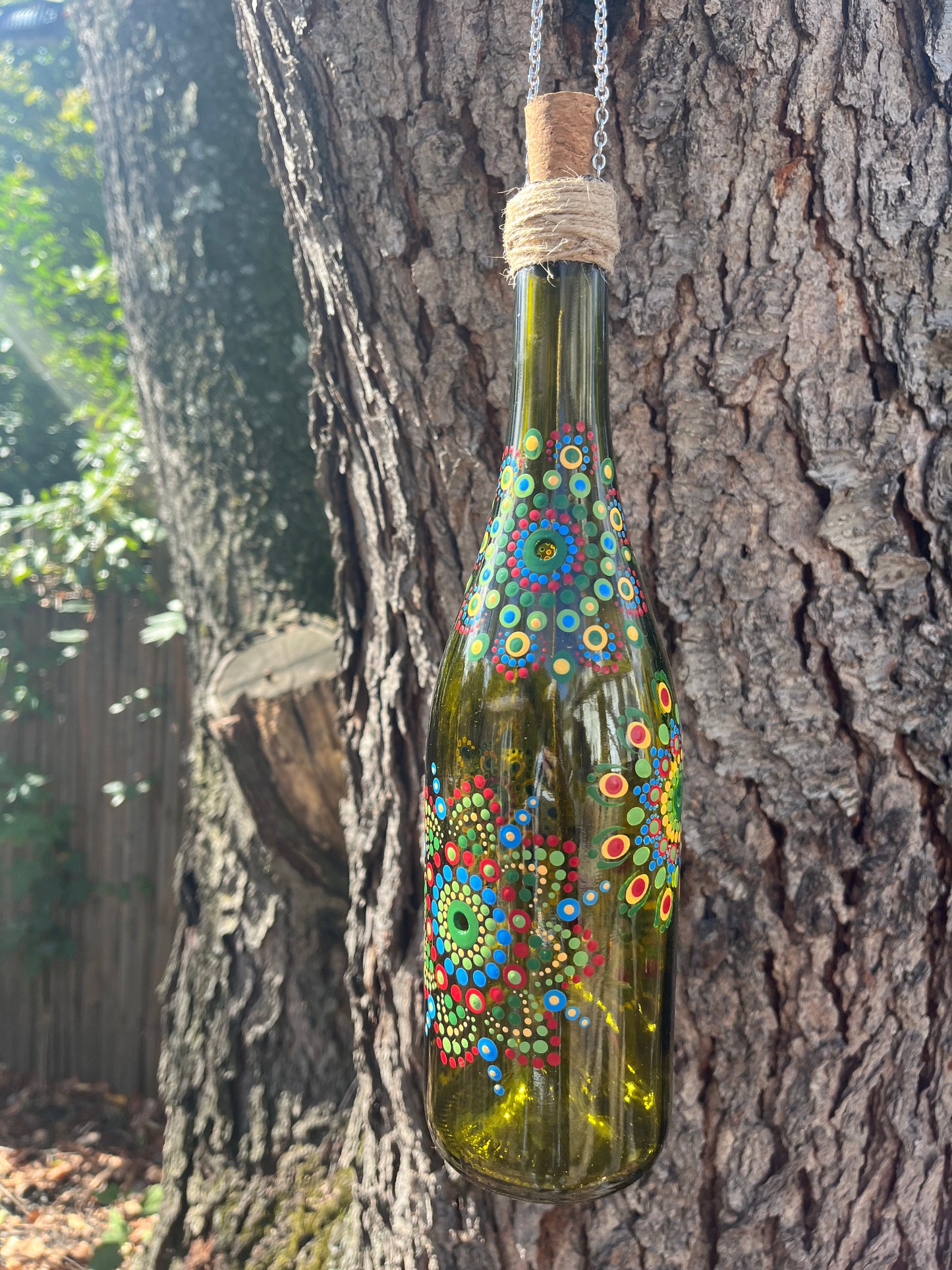 Re-Wined Up-Cycled Glass  Bottle Hanging Smoking Bottle Incense Burner