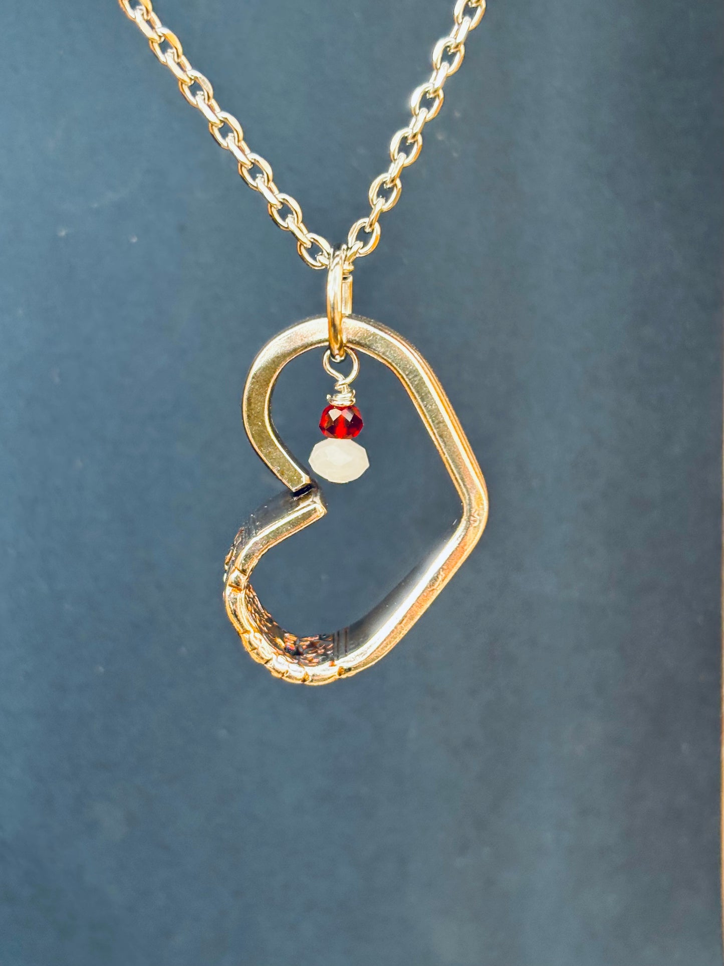 Up-Cycled Vintage Silverware Open Heart Pendant