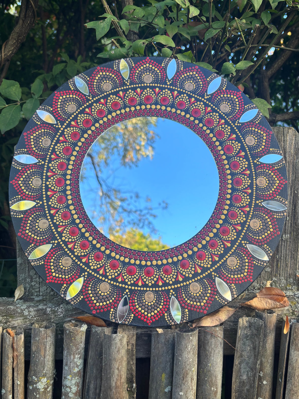 Hand Painted Mandala Mirror