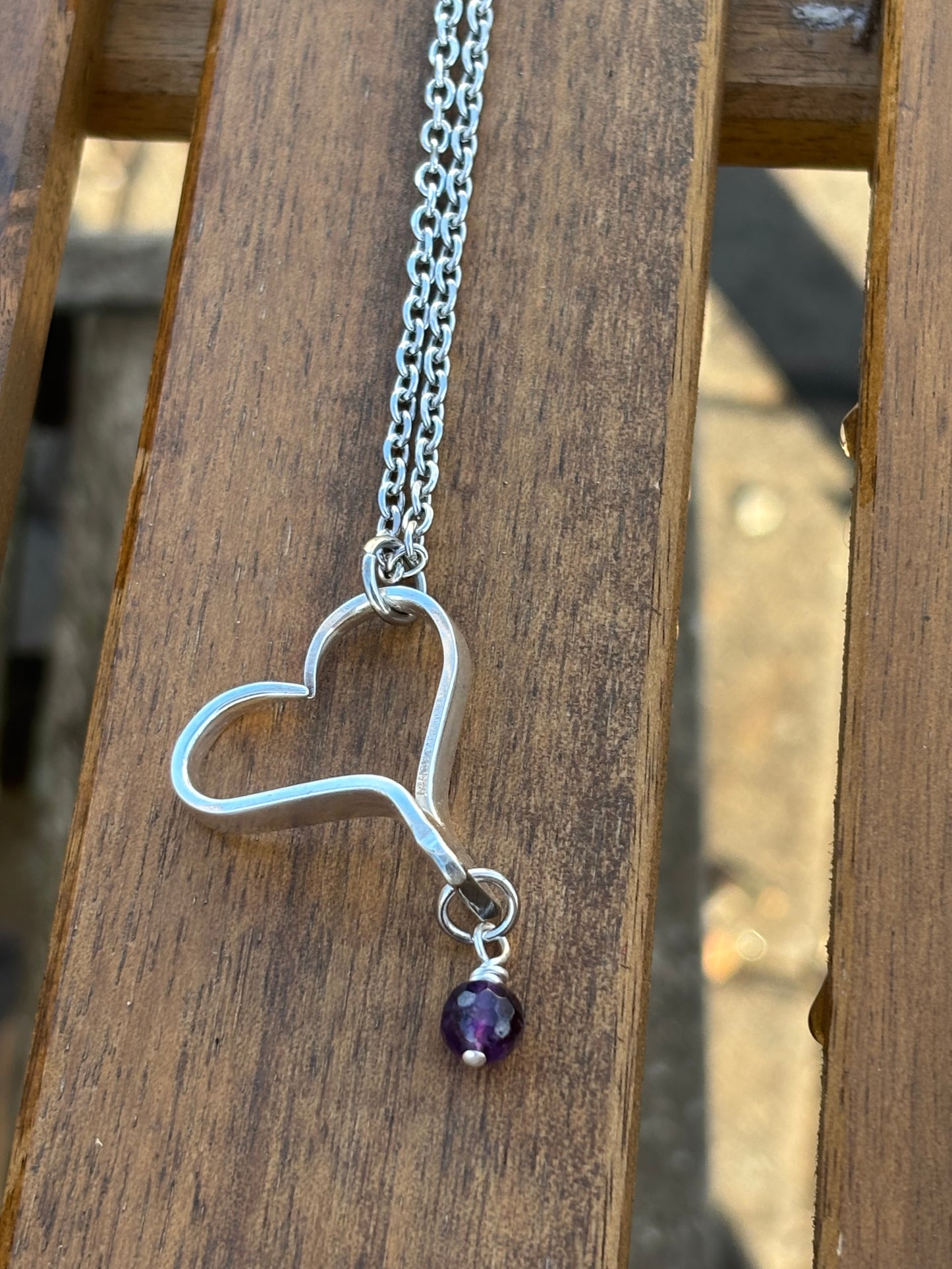 Up-Cycled Vintage Silverware Open Heart Pendant