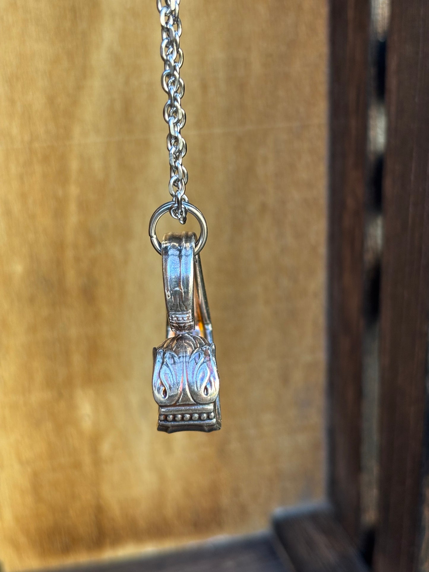 Up-Cycled Vintage Silverware Open Heart Pendant