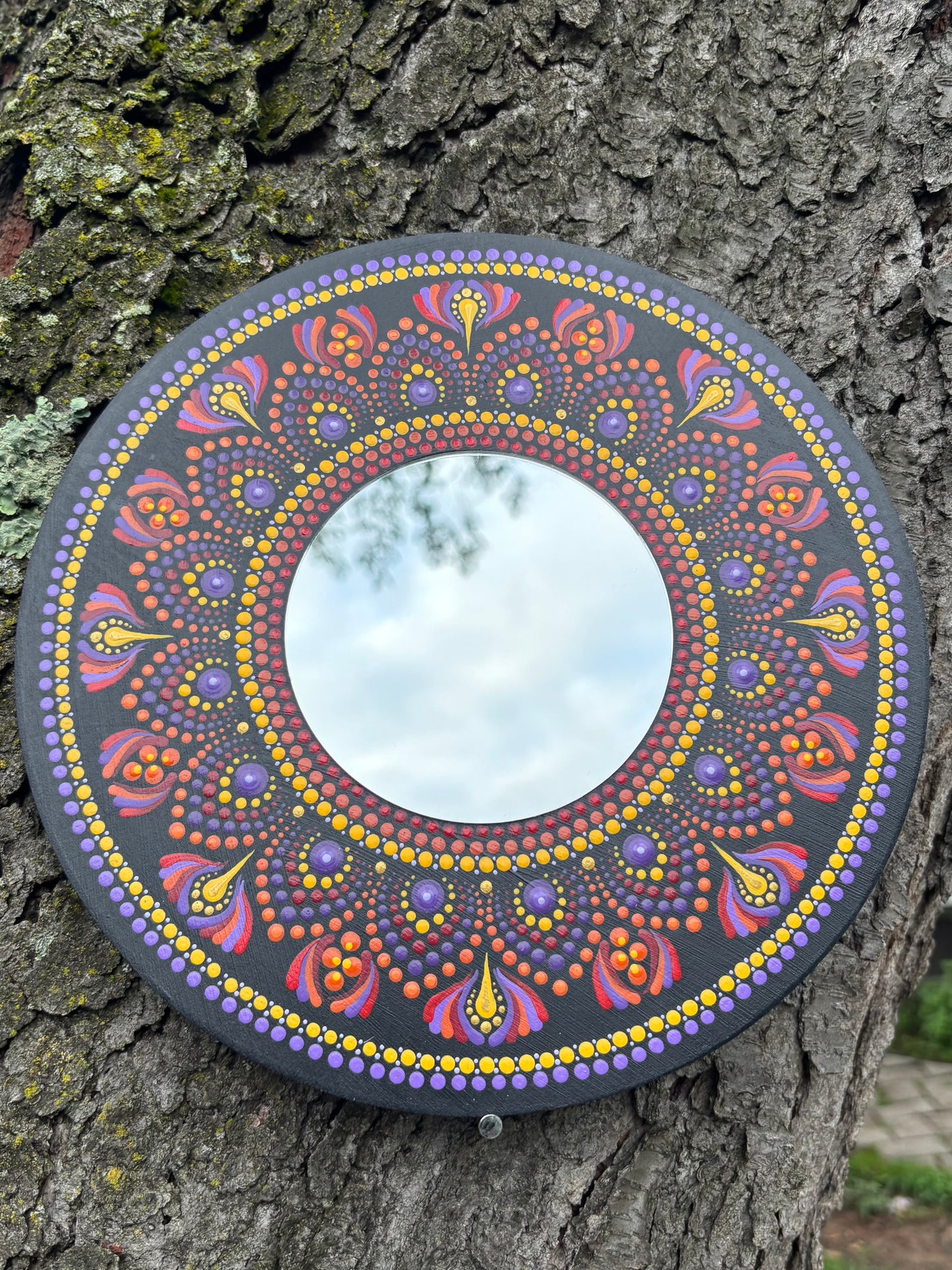 Hand Painted Mandala Mirror