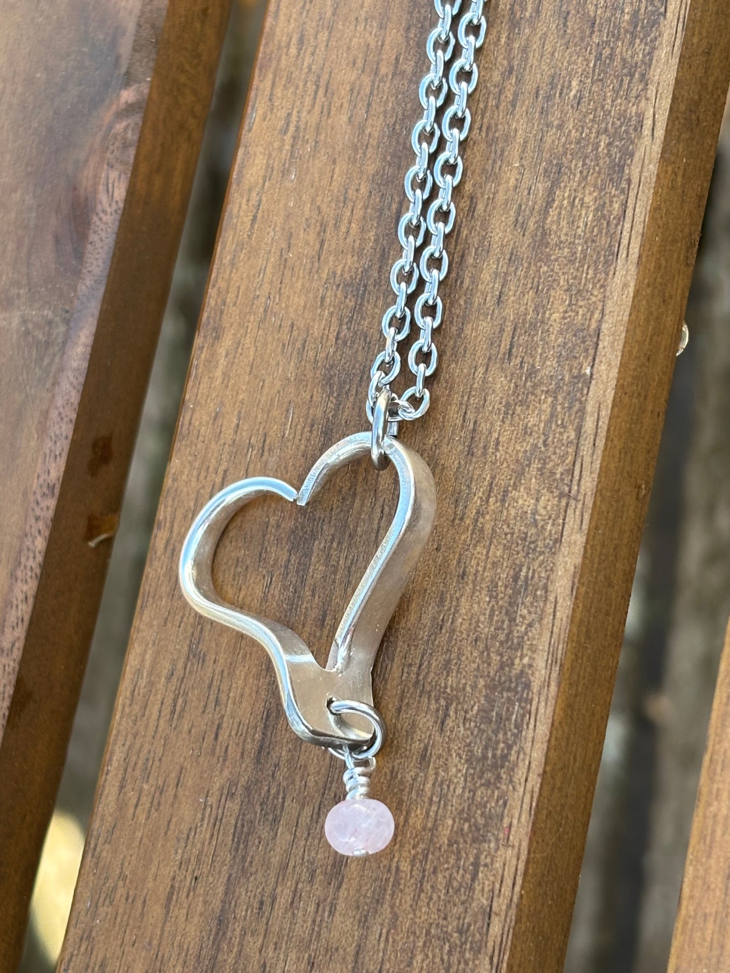 Up-Cycled Vintage Silverware Open Heart Pendant