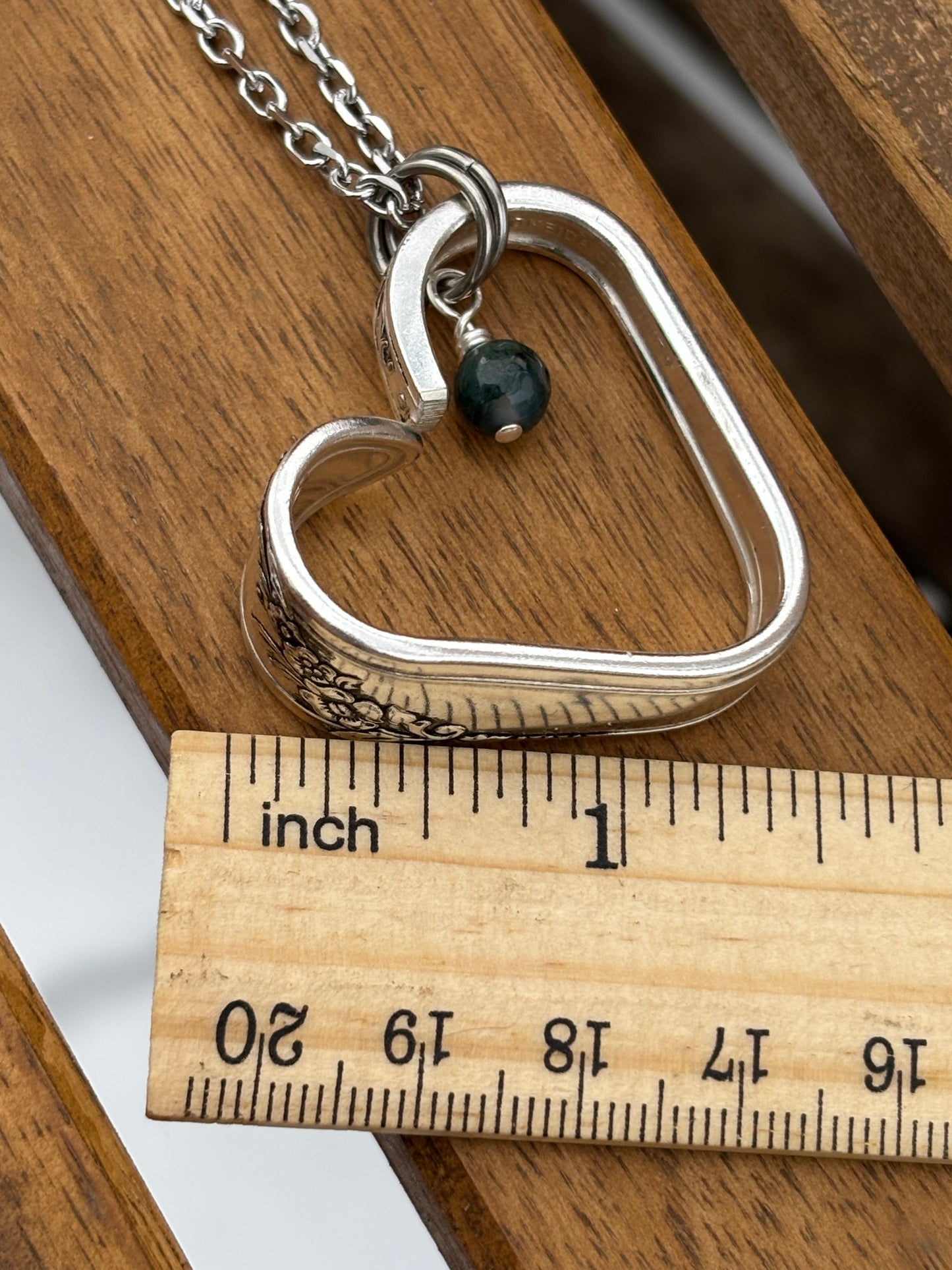 Up-Cycled Vintage Silverware Open Heart Pendant