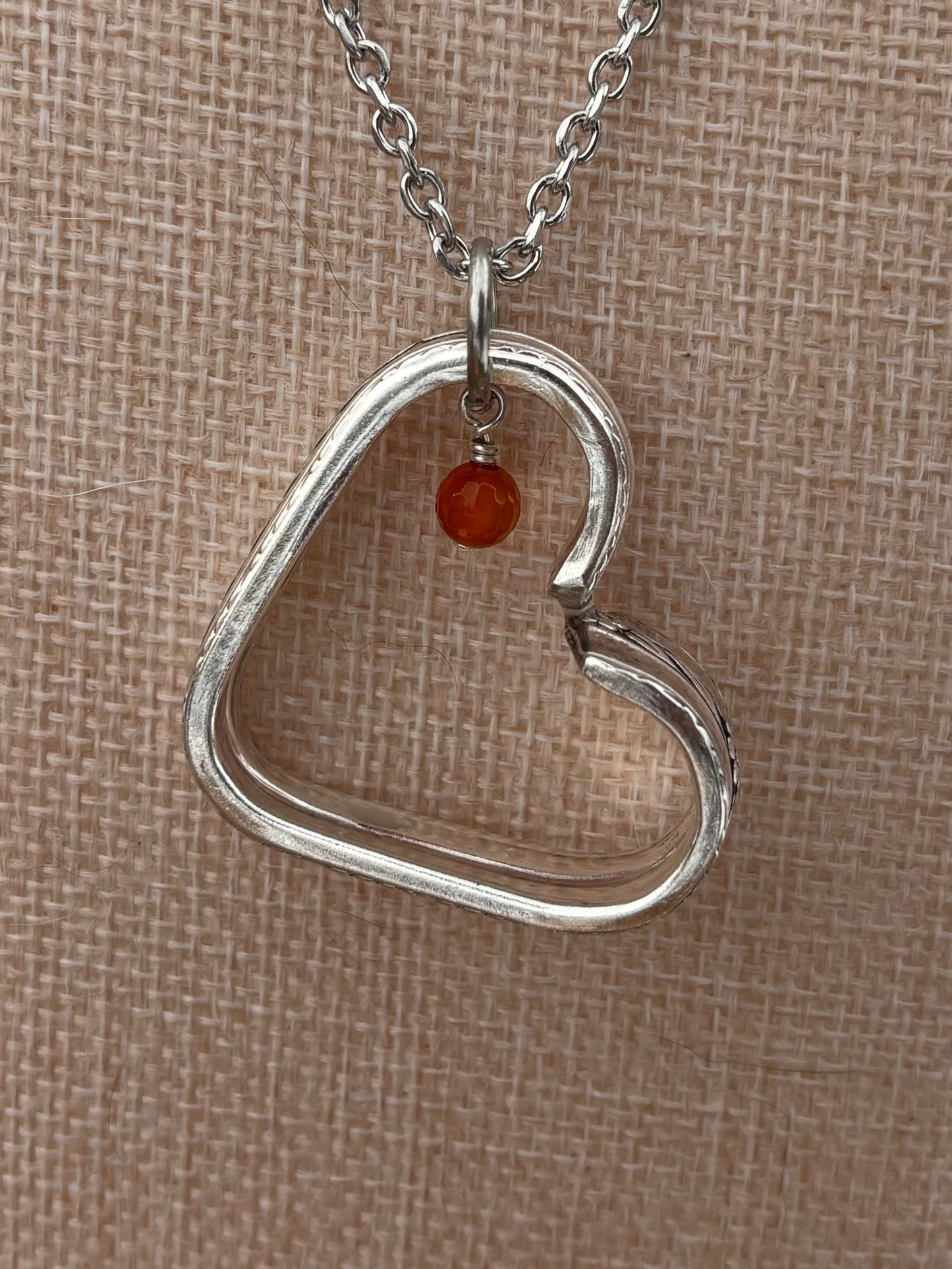 Up-Cycled Vintage Silverware Open Heart Pendant