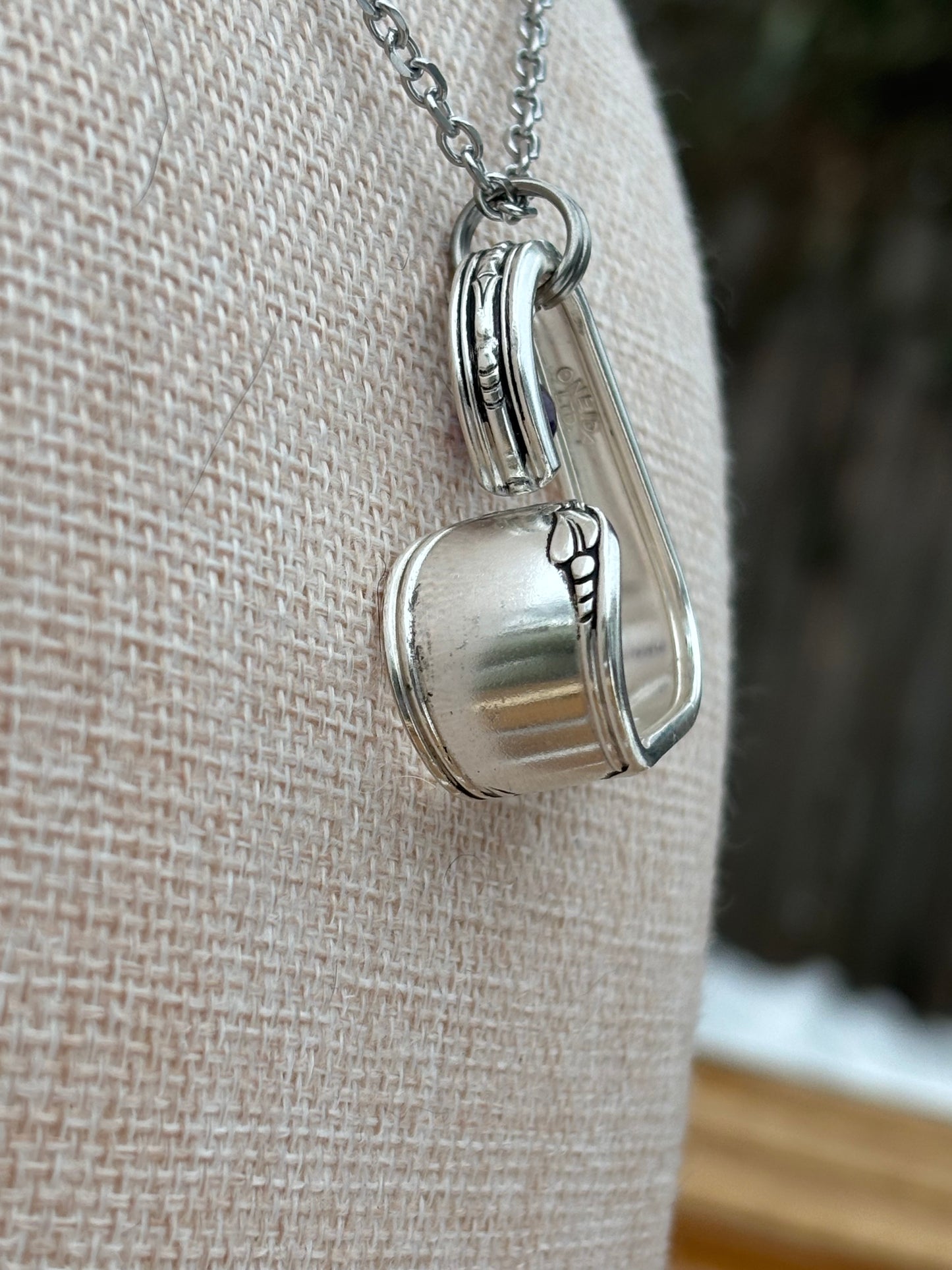 Up-Cycled Vintage Silverware Open Heart Pendant