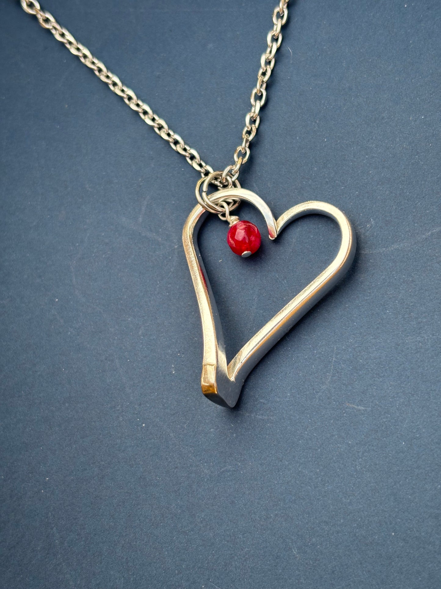 Up-Cycled Vintage Silverware Open Heart Pendant