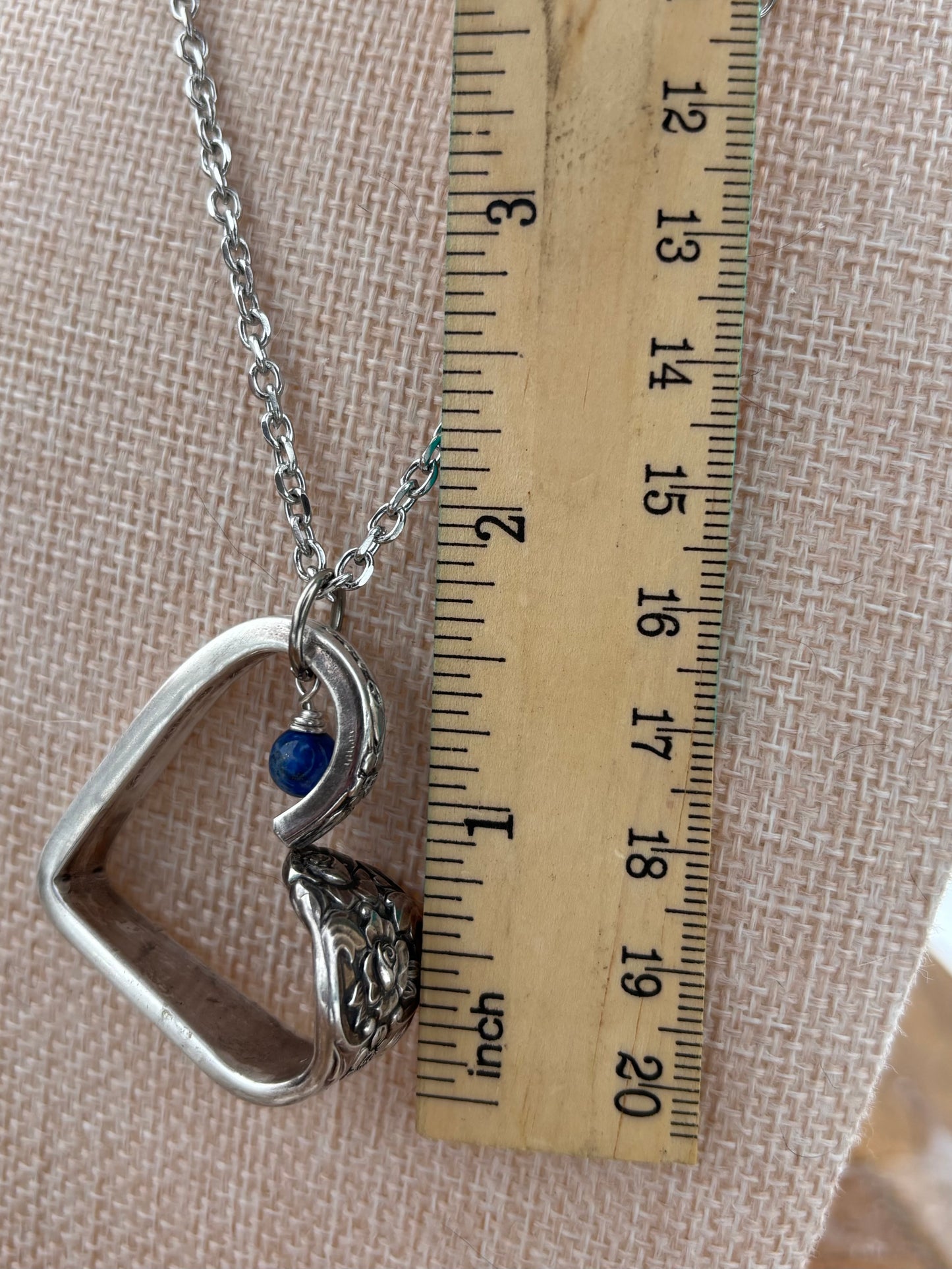 Up-Cycled Vintage Silverware Open Heart Pendant