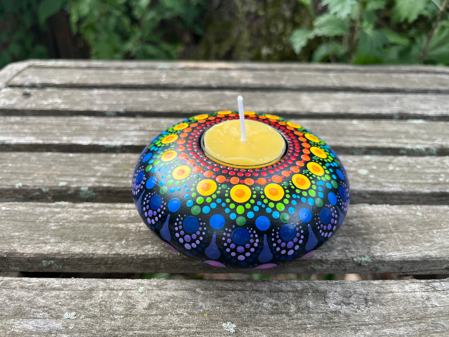 Concrete Mandala Tealight Tea Light Holder