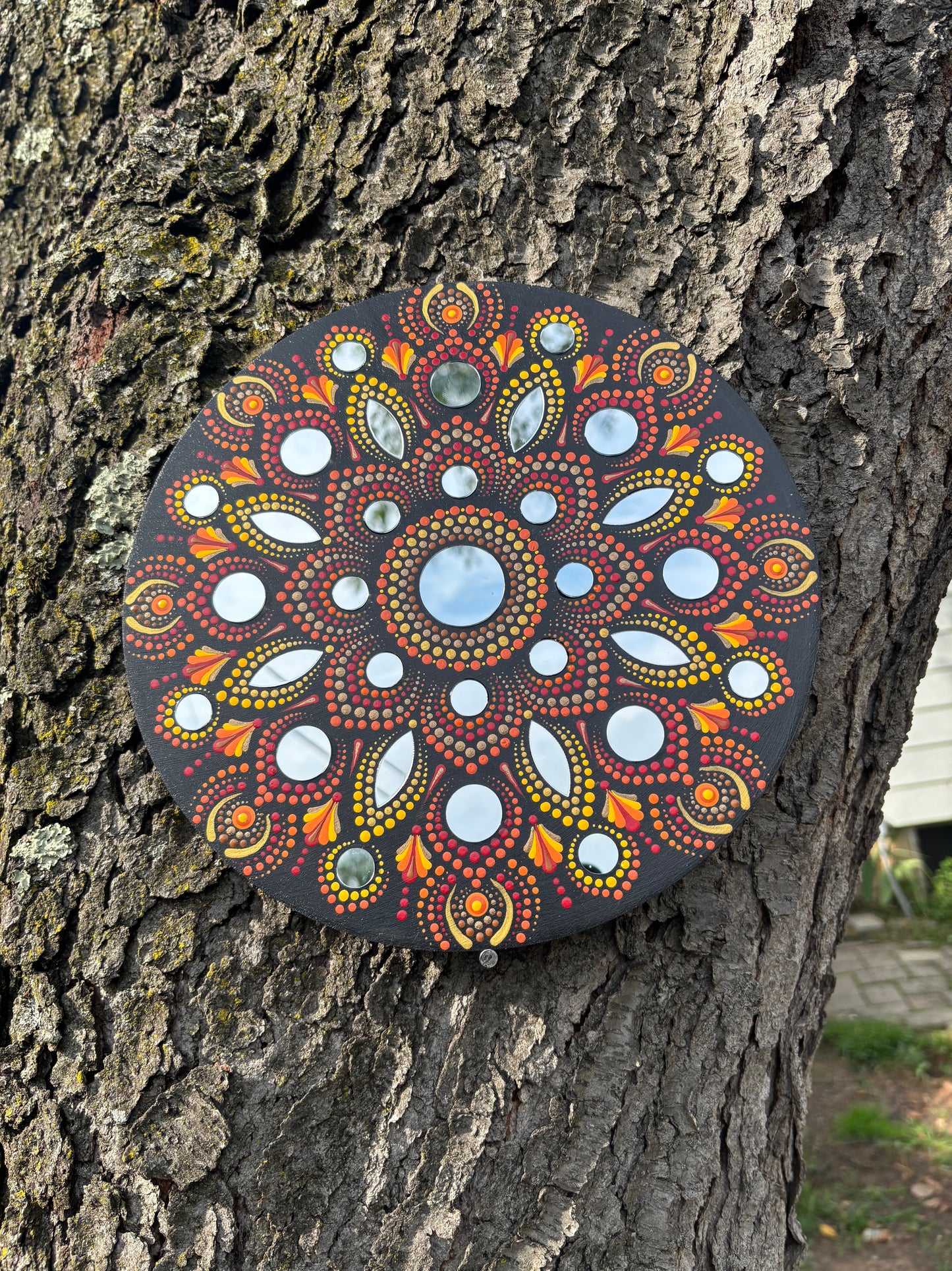 Hand Painted Mosaic Mandala Mirror