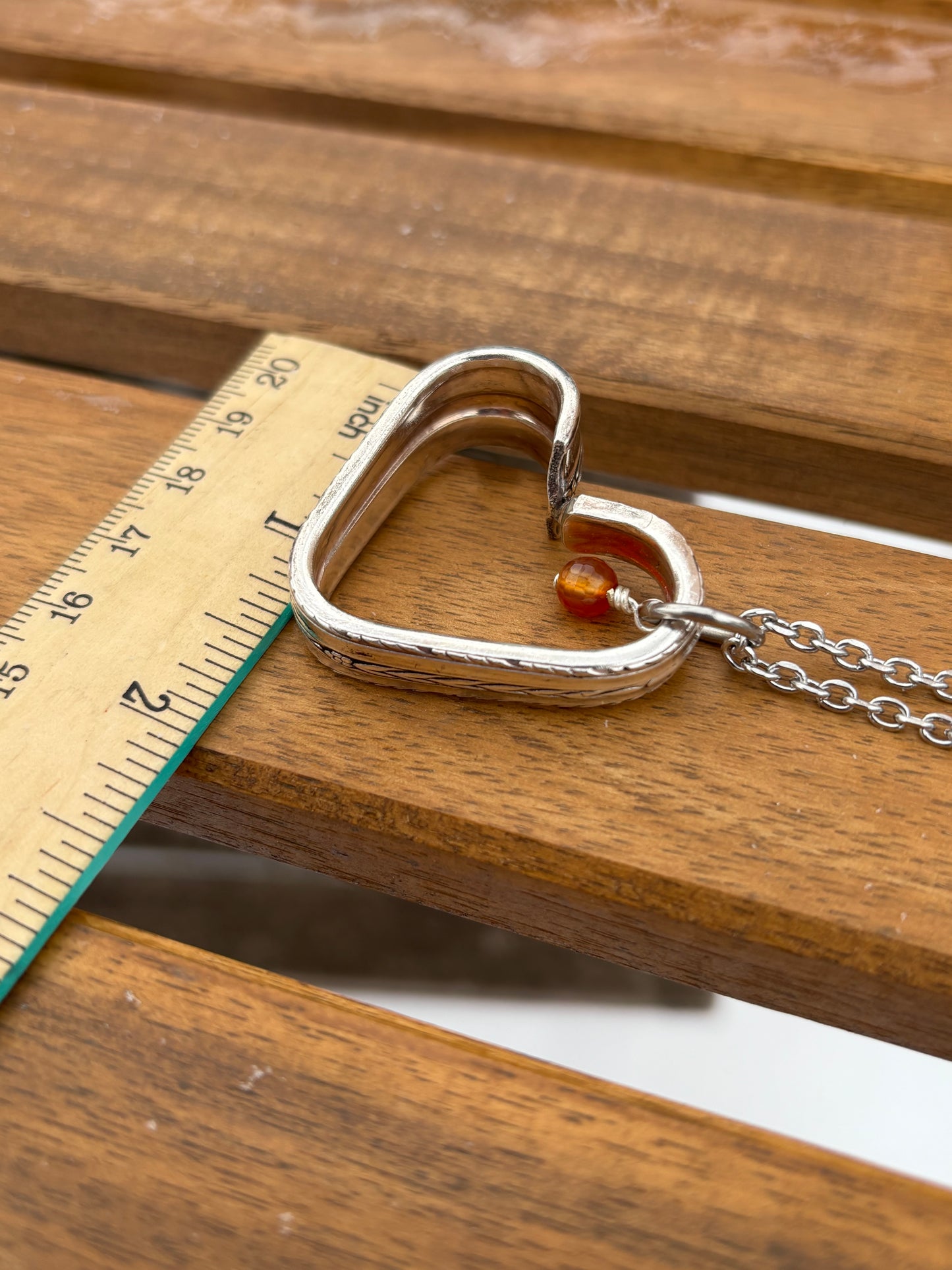 Up-Cycled Vintage Silverware Open Heart Pendant