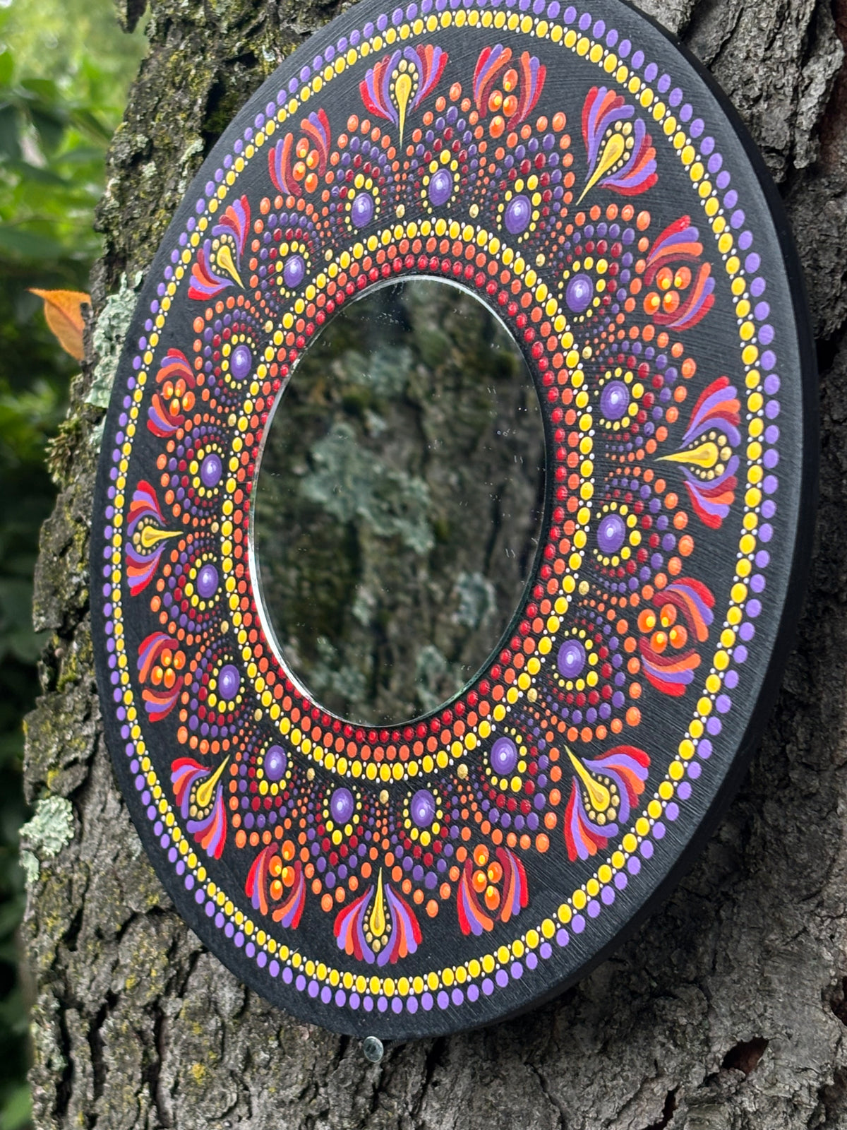 Hand Painted Mandala Mirror
