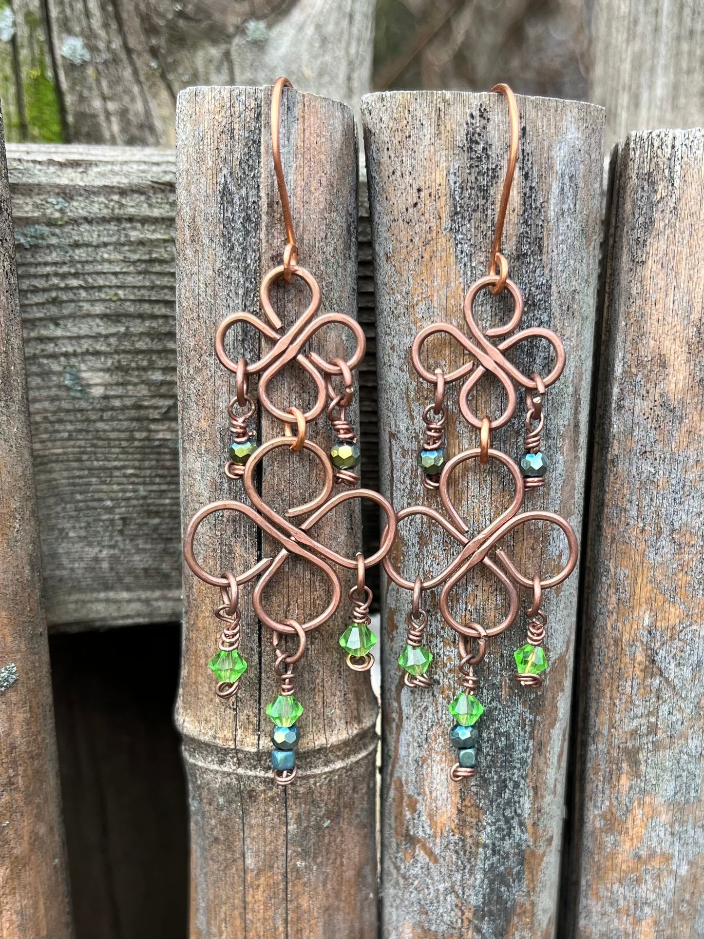 Copper Chandelier Earrings