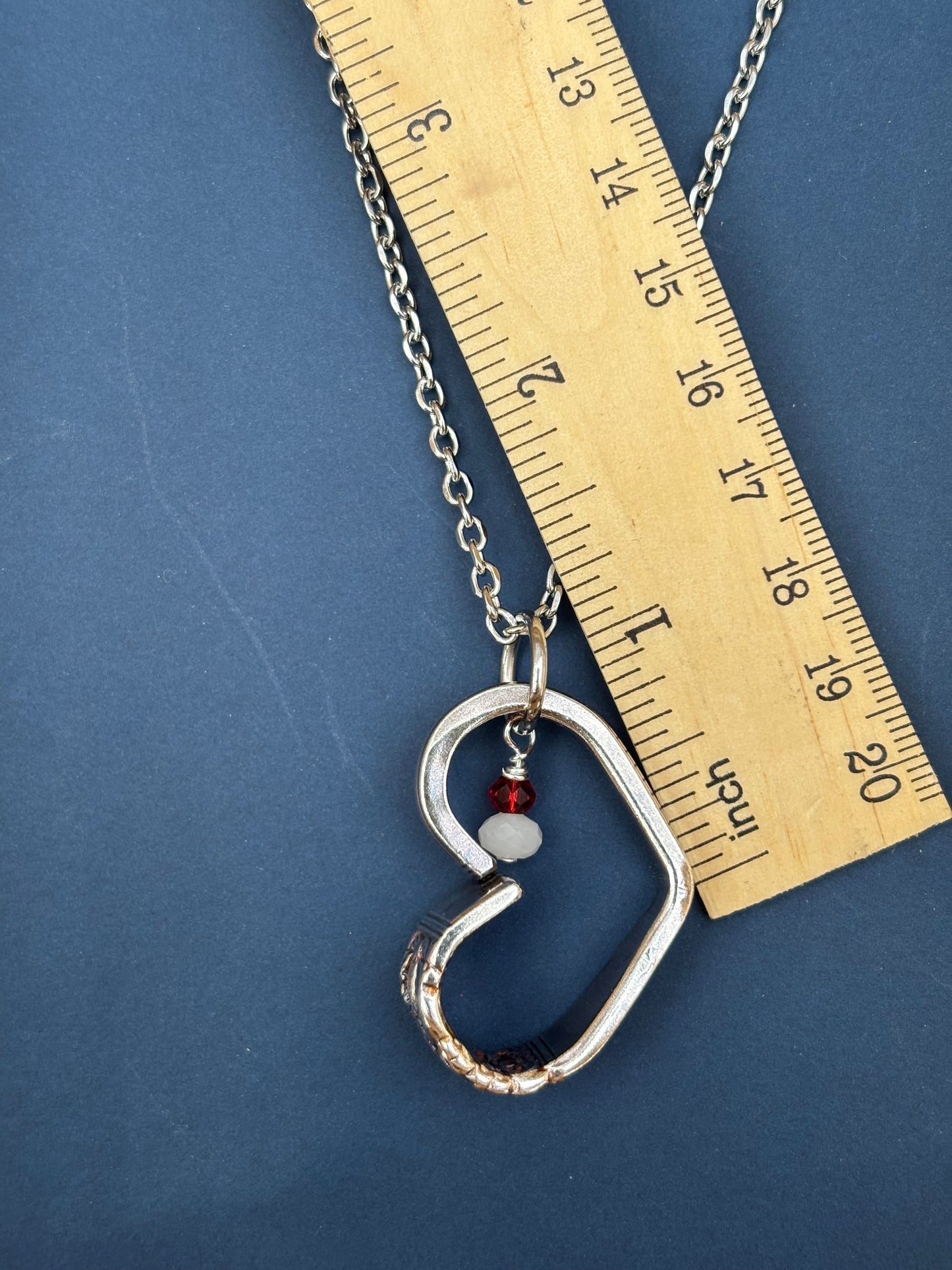 Up-Cycled Vintage Silverware Open Heart Pendant