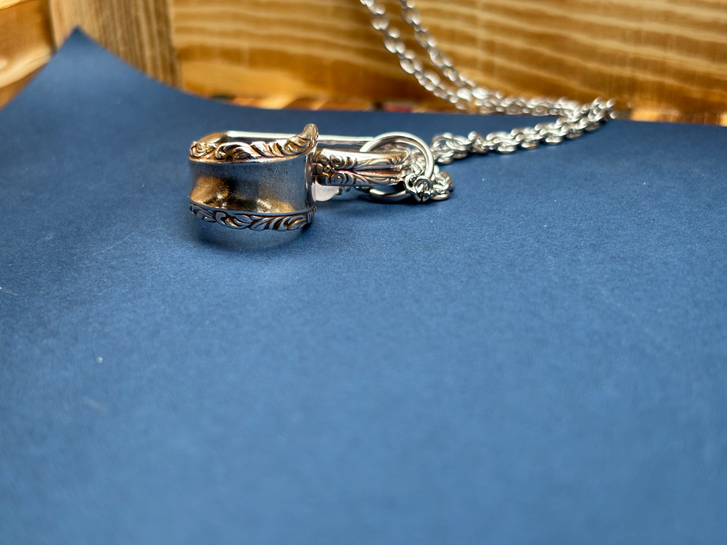 Up-Cycled Vintage Silverware Open Heart Pendant