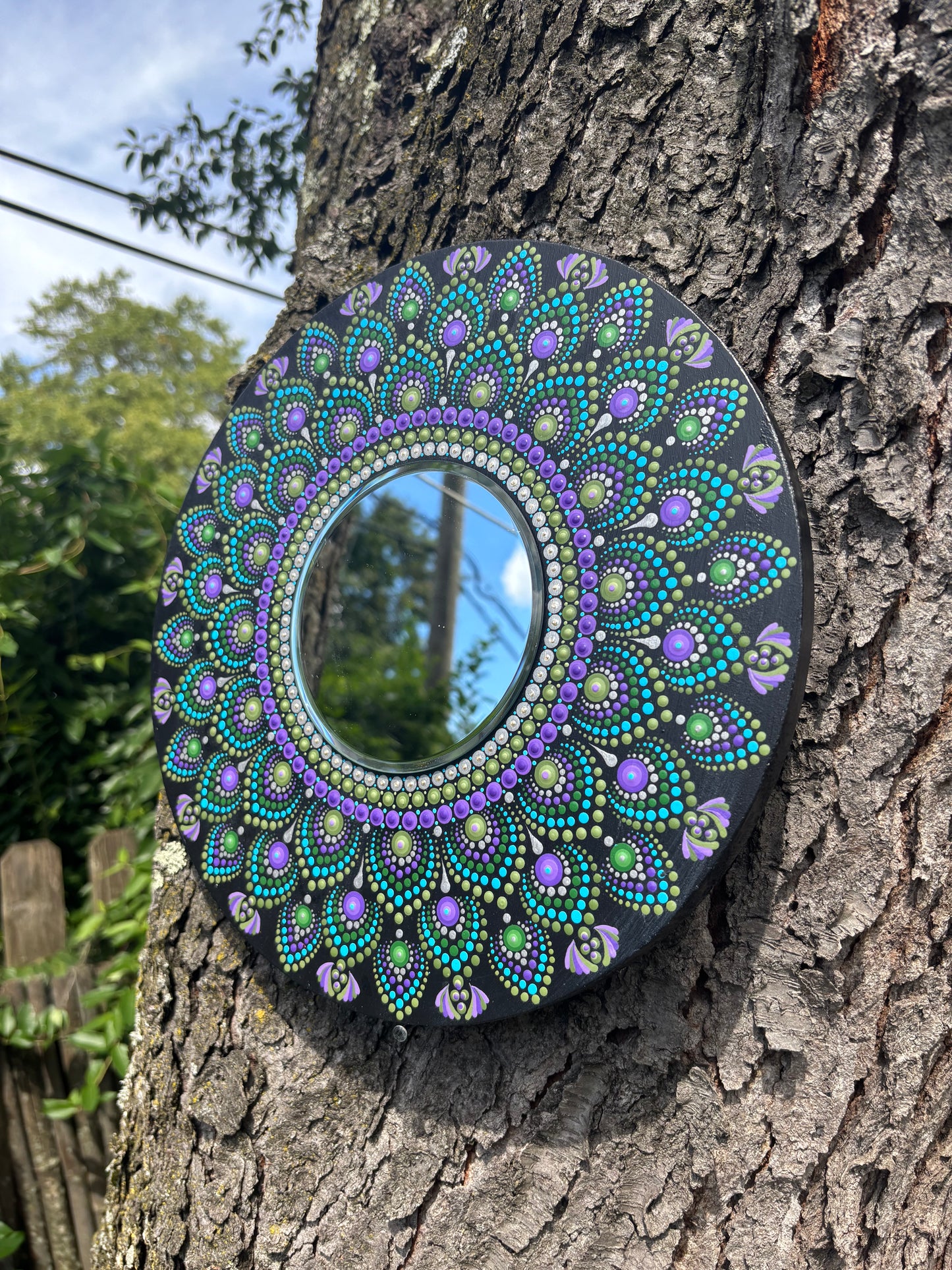 Hand Painted Mandala Mirror