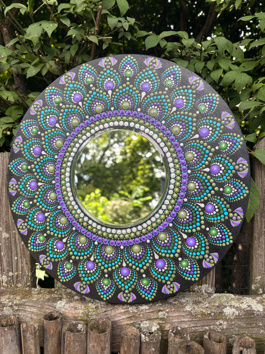 Hand Painted Mandala Mirror