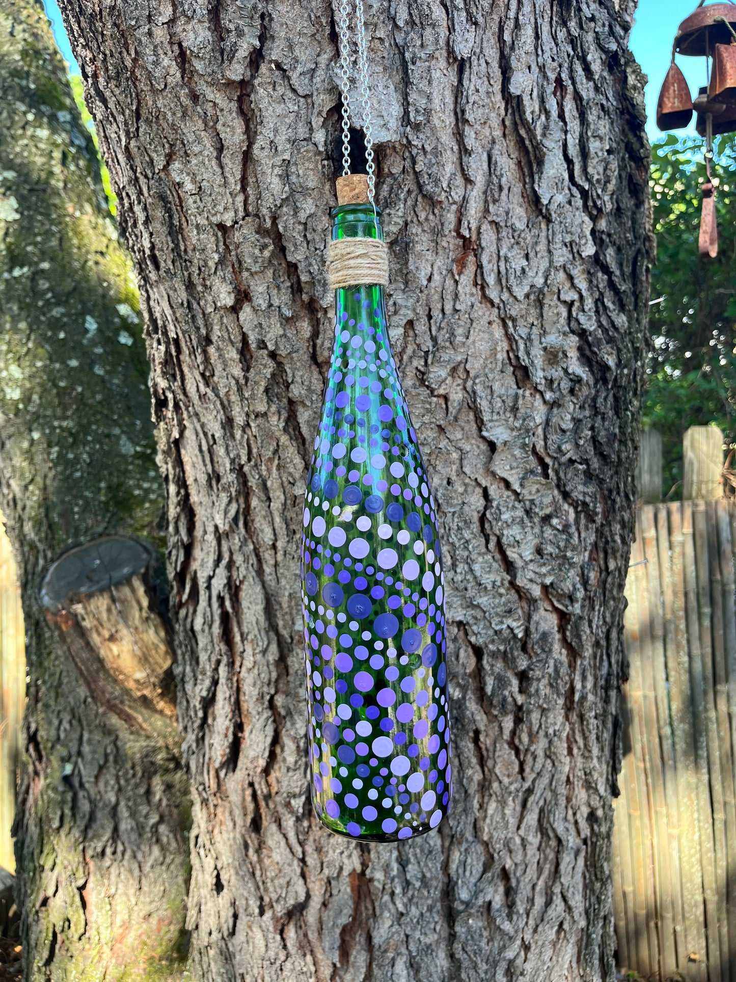 Re-Wined Up-Cycled Glass  Bottle Hanging Smoking Bottle Incense Burner