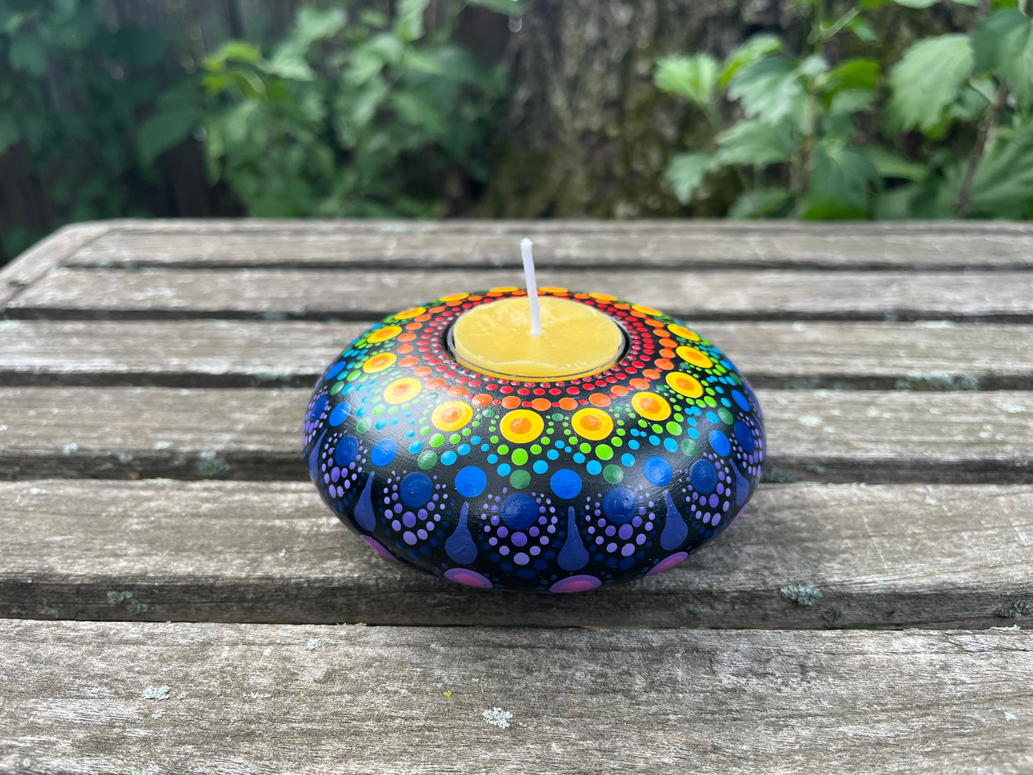 Concrete Mandala Tealight Tea Light Holder