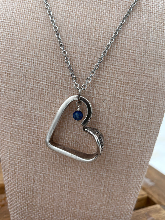 Up-Cycled Vintage Silverware Open Heart Pendant