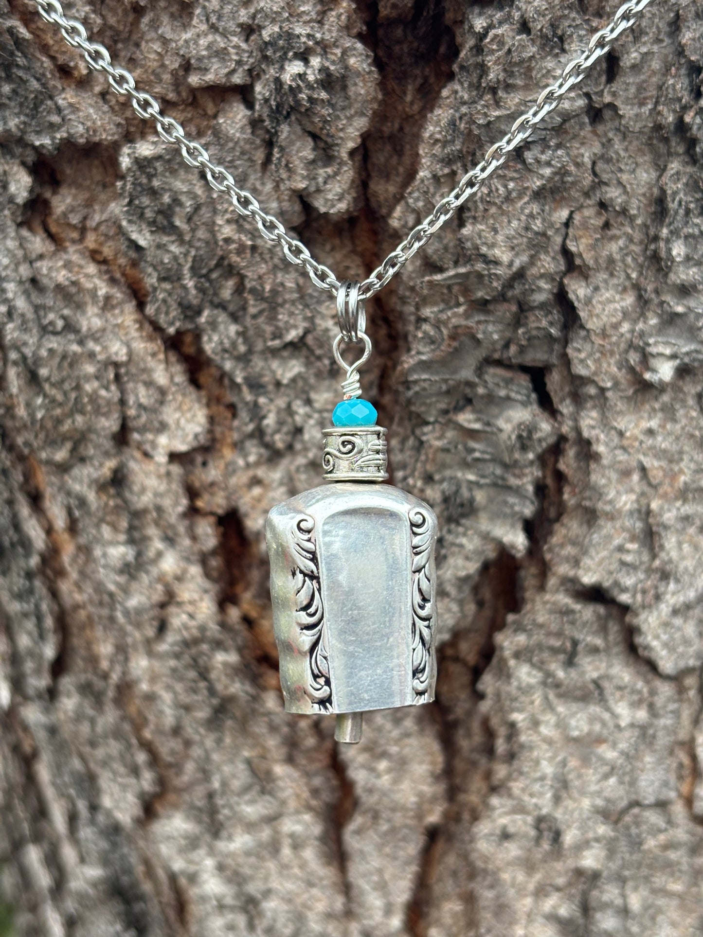 Up-Cycled Vintage Silverware Fairy/Angel Bell Pendant