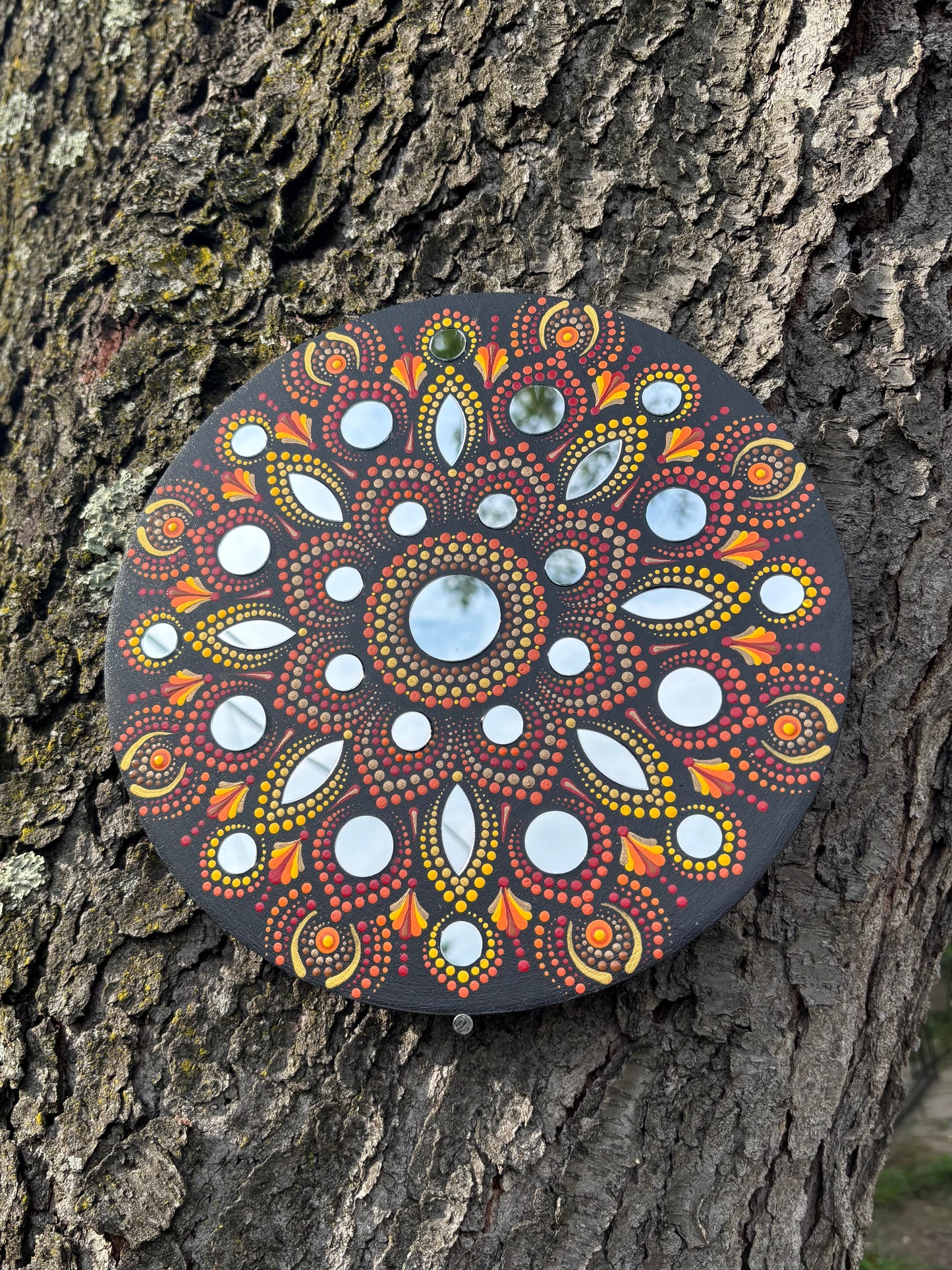 Hand Painted Mosaic Mandala Mirror