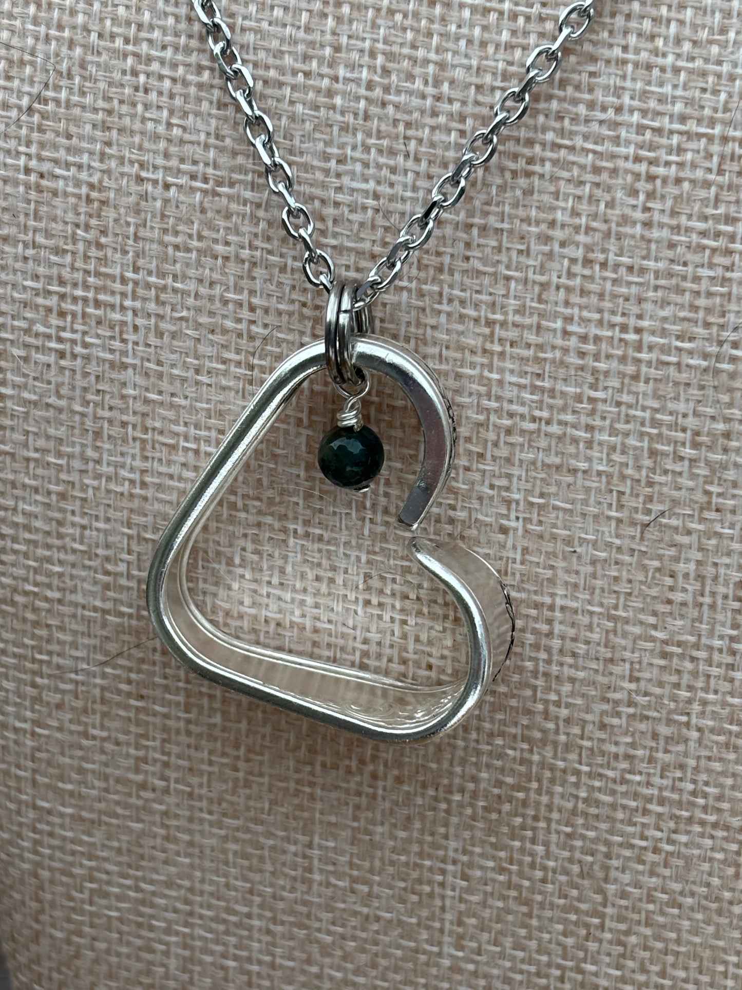 Up-Cycled Vintage Silverware Open Heart Pendant