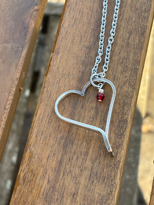 Up-Cycled Vintage Silverware Open Heart Pendant