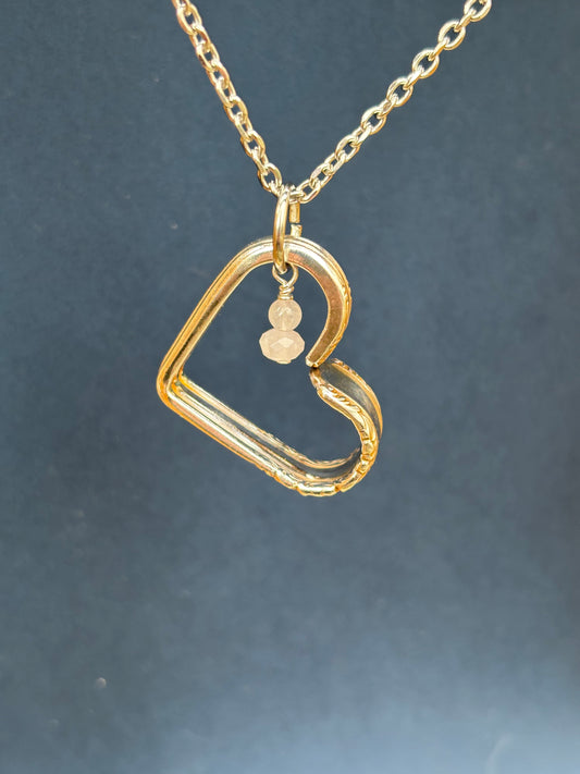 Up-Cycled Vintage Silverware Open Heart Pendant