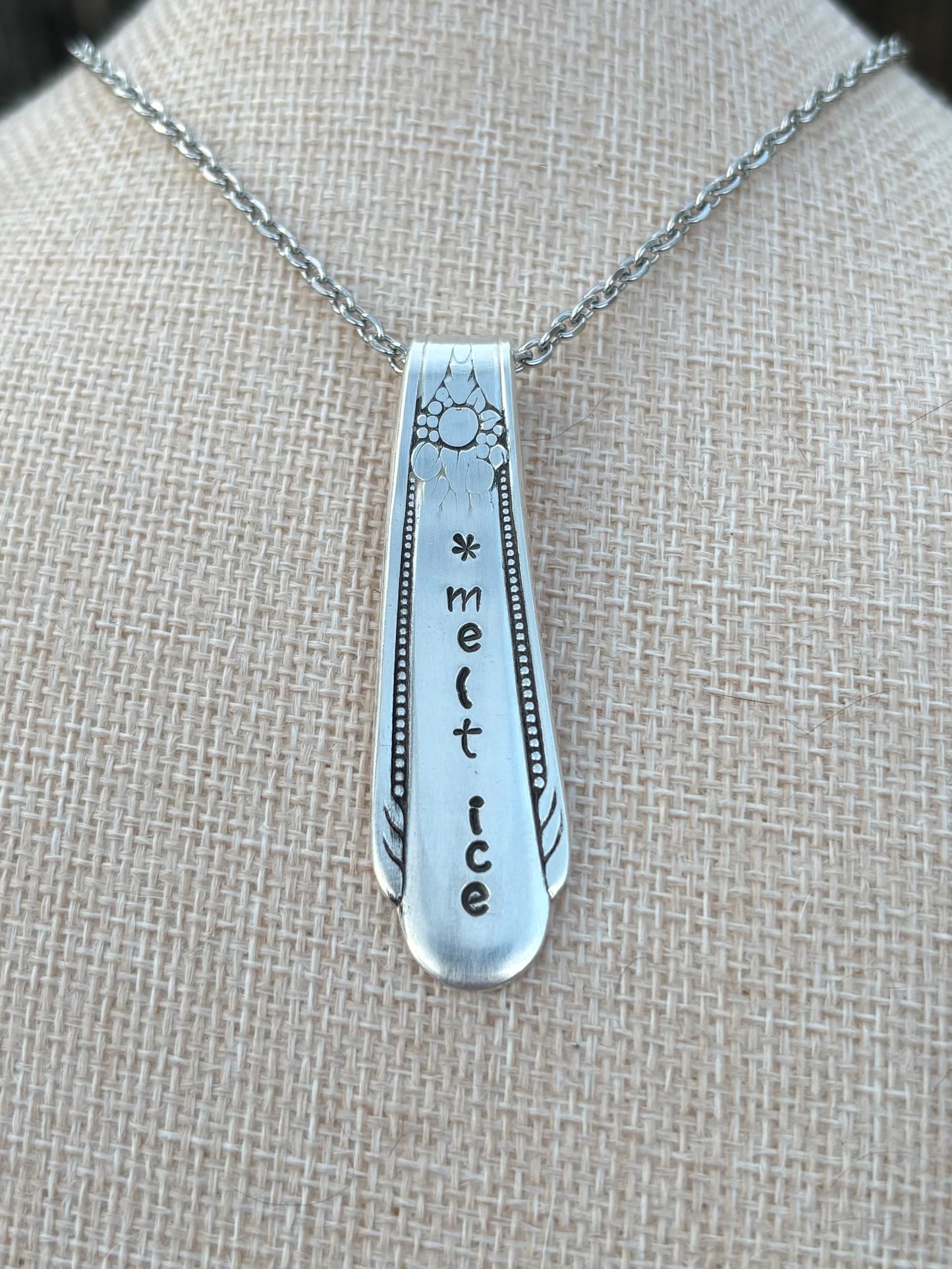 Up-Cycled Vintage Silverware Pendant MELT ICE