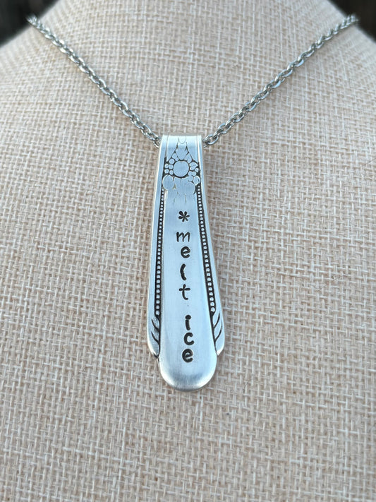 Up-Cycled Vintage Silverware Pendant MELT ICE